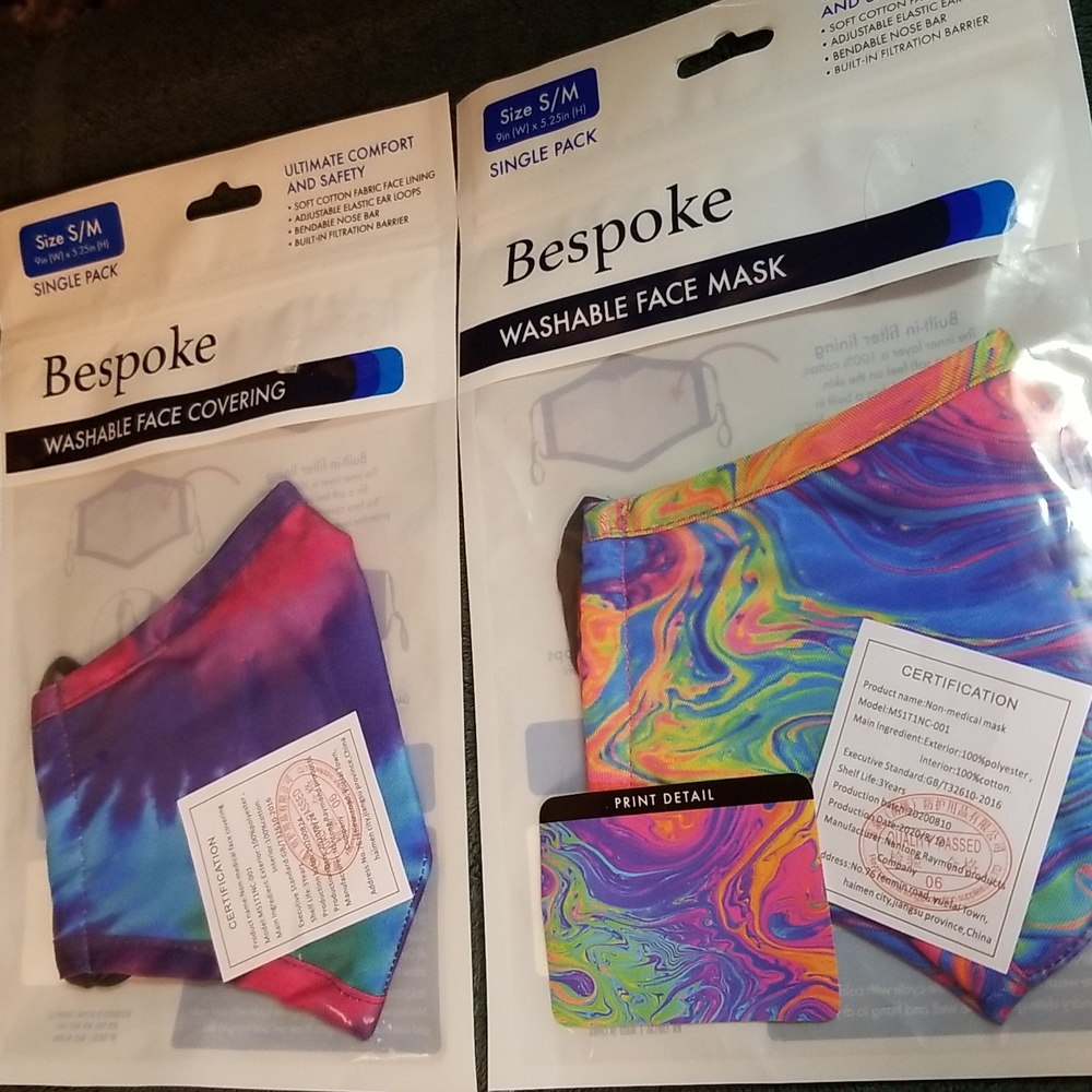 New tie dye face masks, washable size S/M